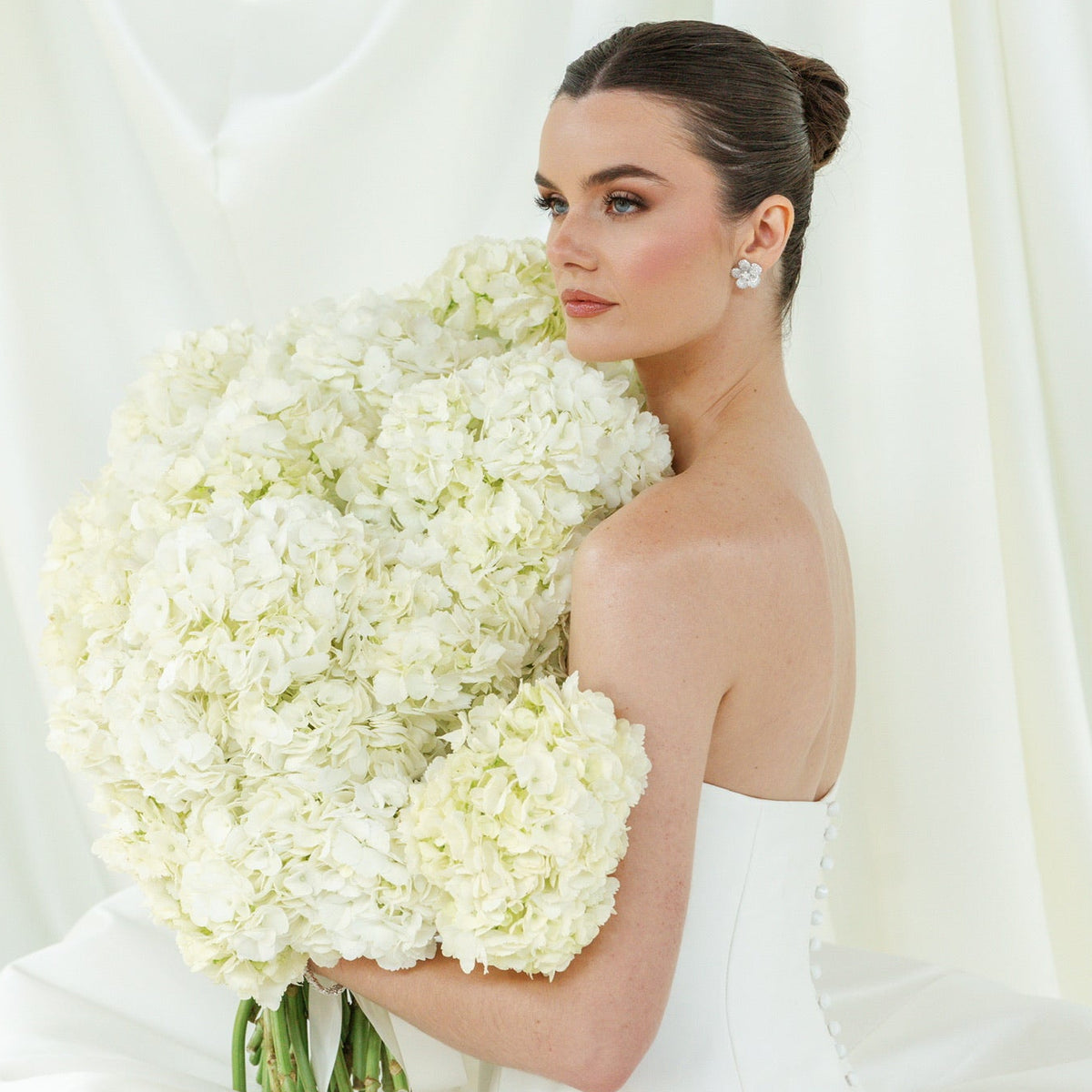magnolia floral pave earrings- bridal earrings