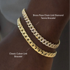 bronx pave chain link diamond tennis bracelet, classic cuban link bracelet 