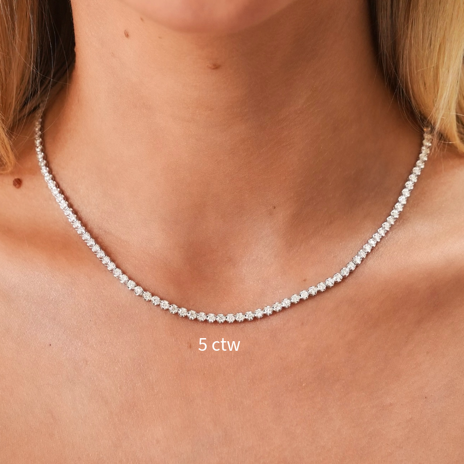 Buttercup Scalloped Diamond Tennis Necklaces