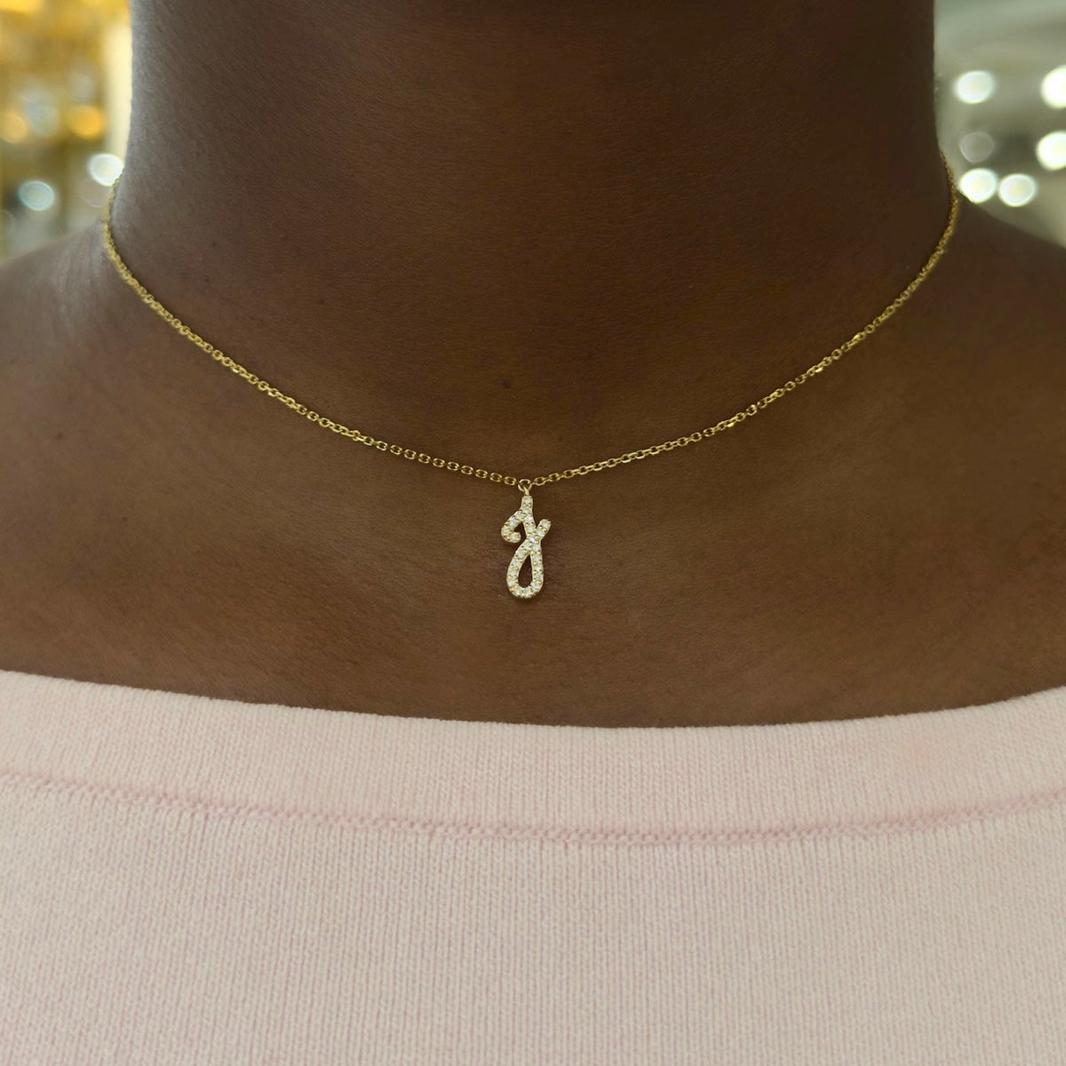 custom diamond initial necklace