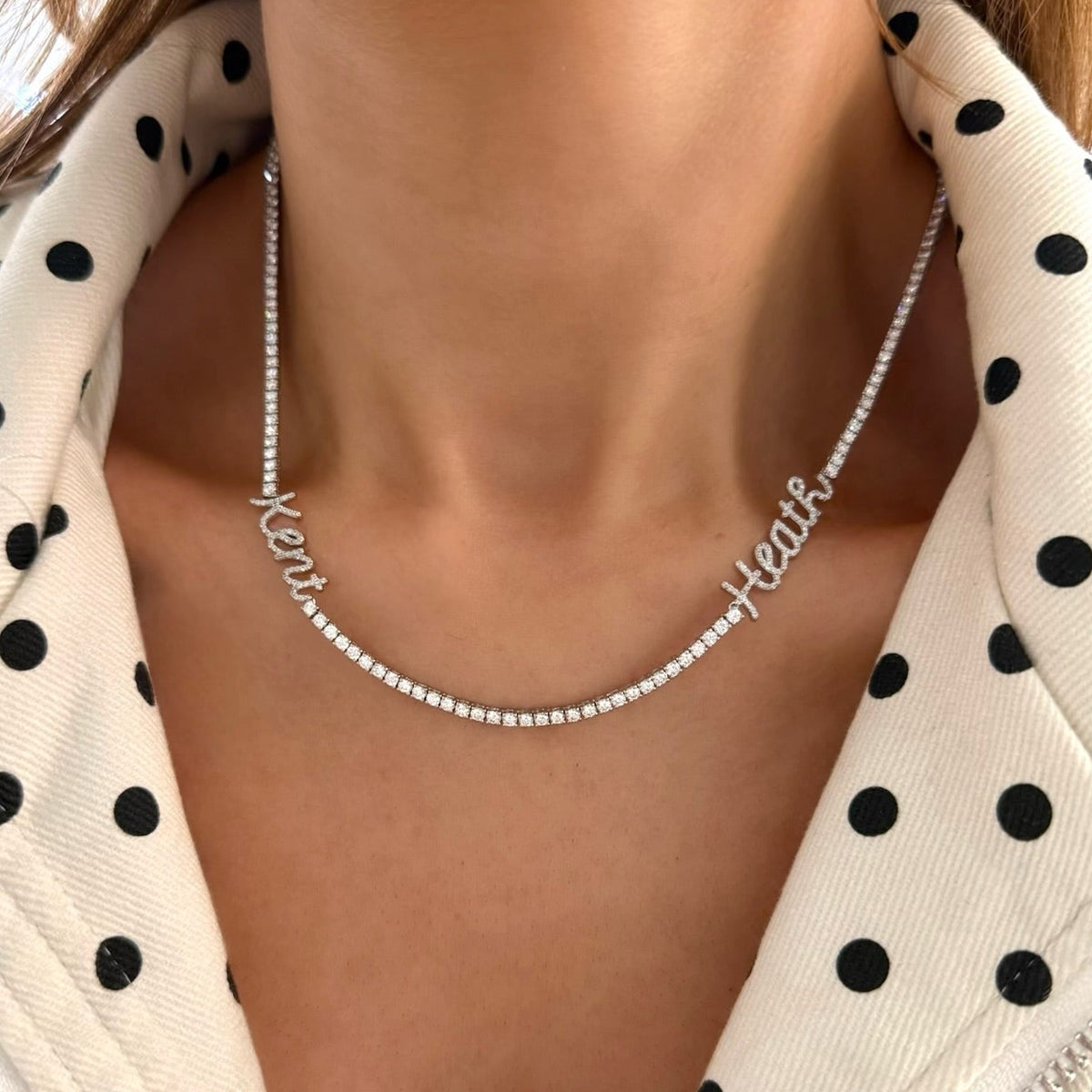 diamond name tennis necklace kent and heath