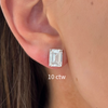 10 ctw emerald cut studs