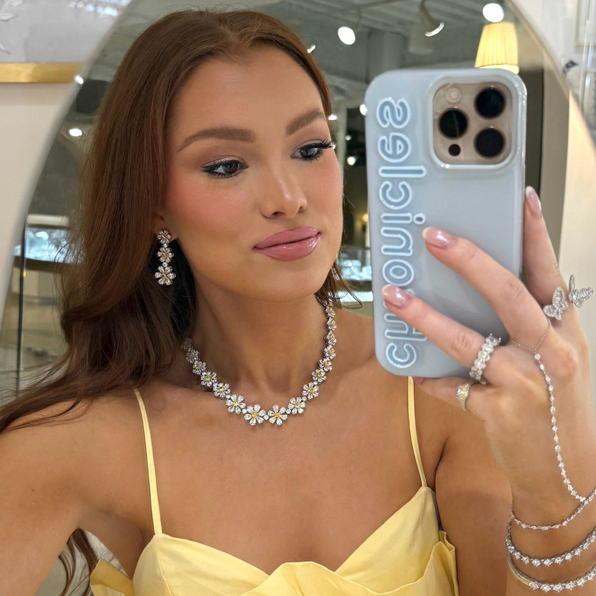 fancy yellow earrings and necklaces 