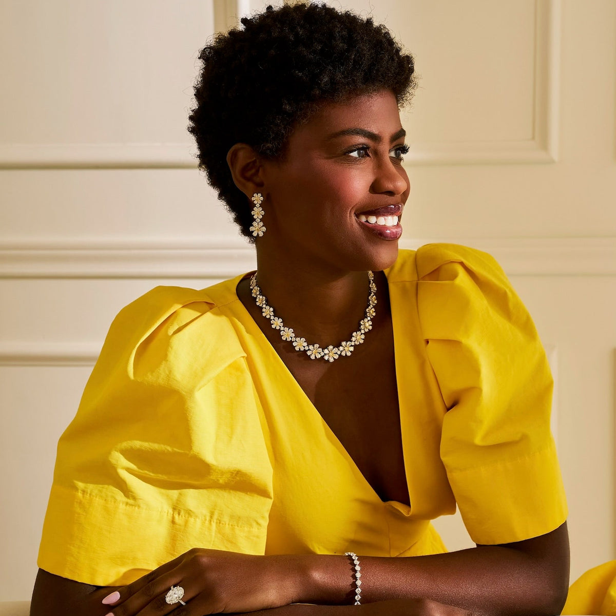fancy yellow earrings and necklaces 