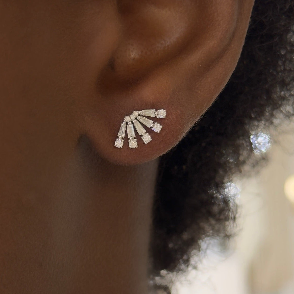 fanned earring studs