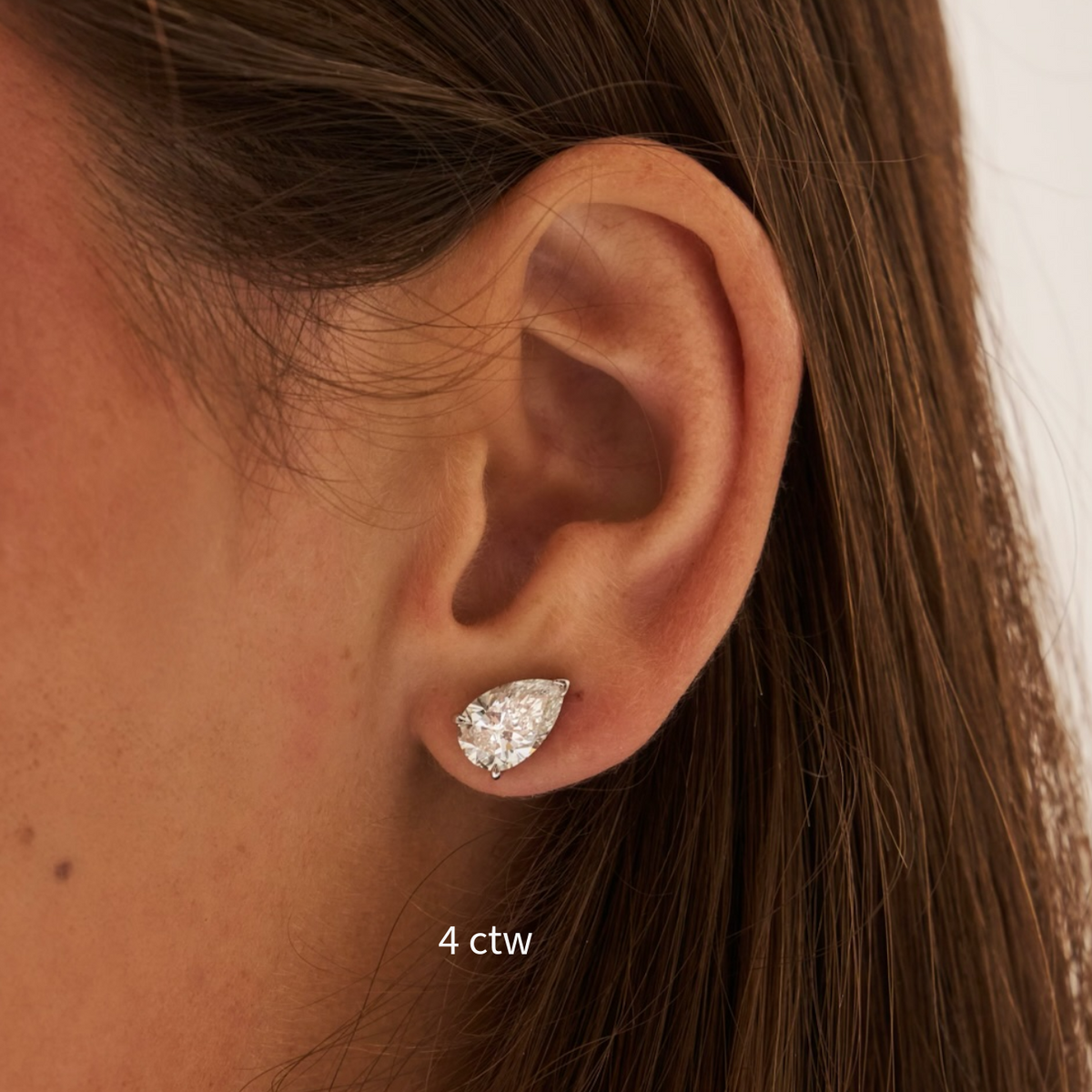 Lab Grown Pear Diamond Studs