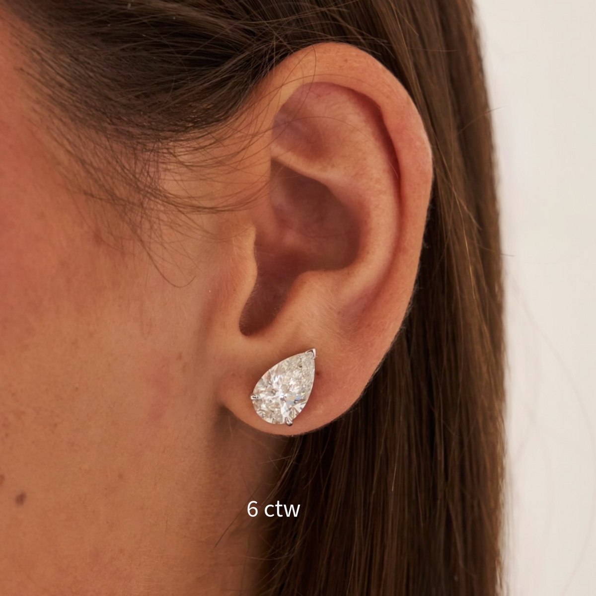 Lab Grown Pear Diamond Studs