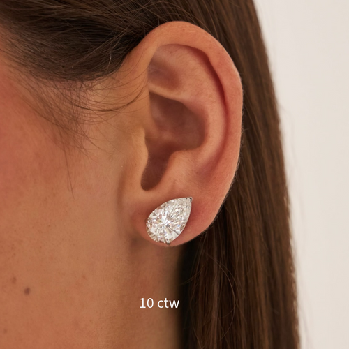 Lab Grown Pear Diamond Studs
