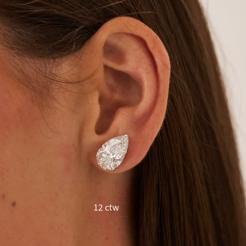 Lab Grown Pear Diamond Studs