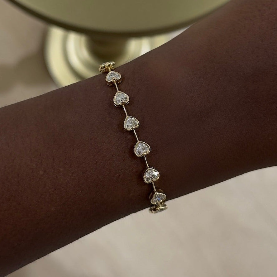 heart station diamond bracelet 