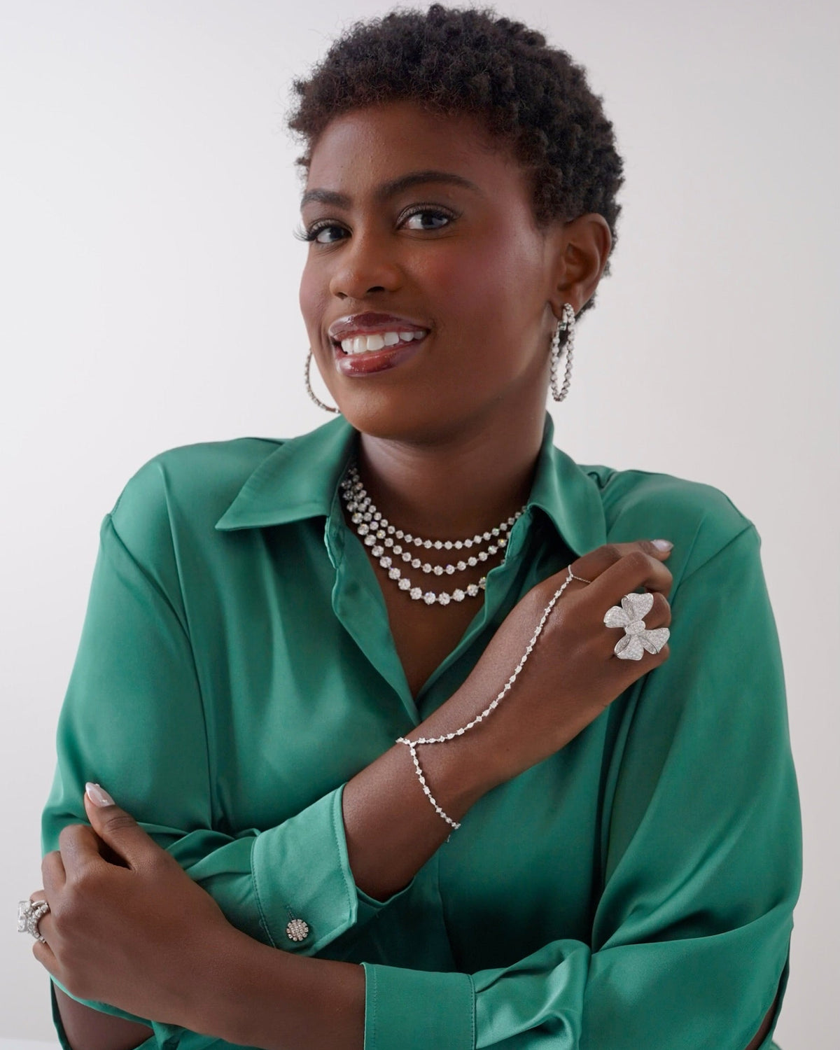 Martha May Pave Diamond Bow Cocktail Ring 5 ctw