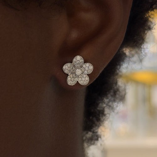 mini magnolia pave earrings