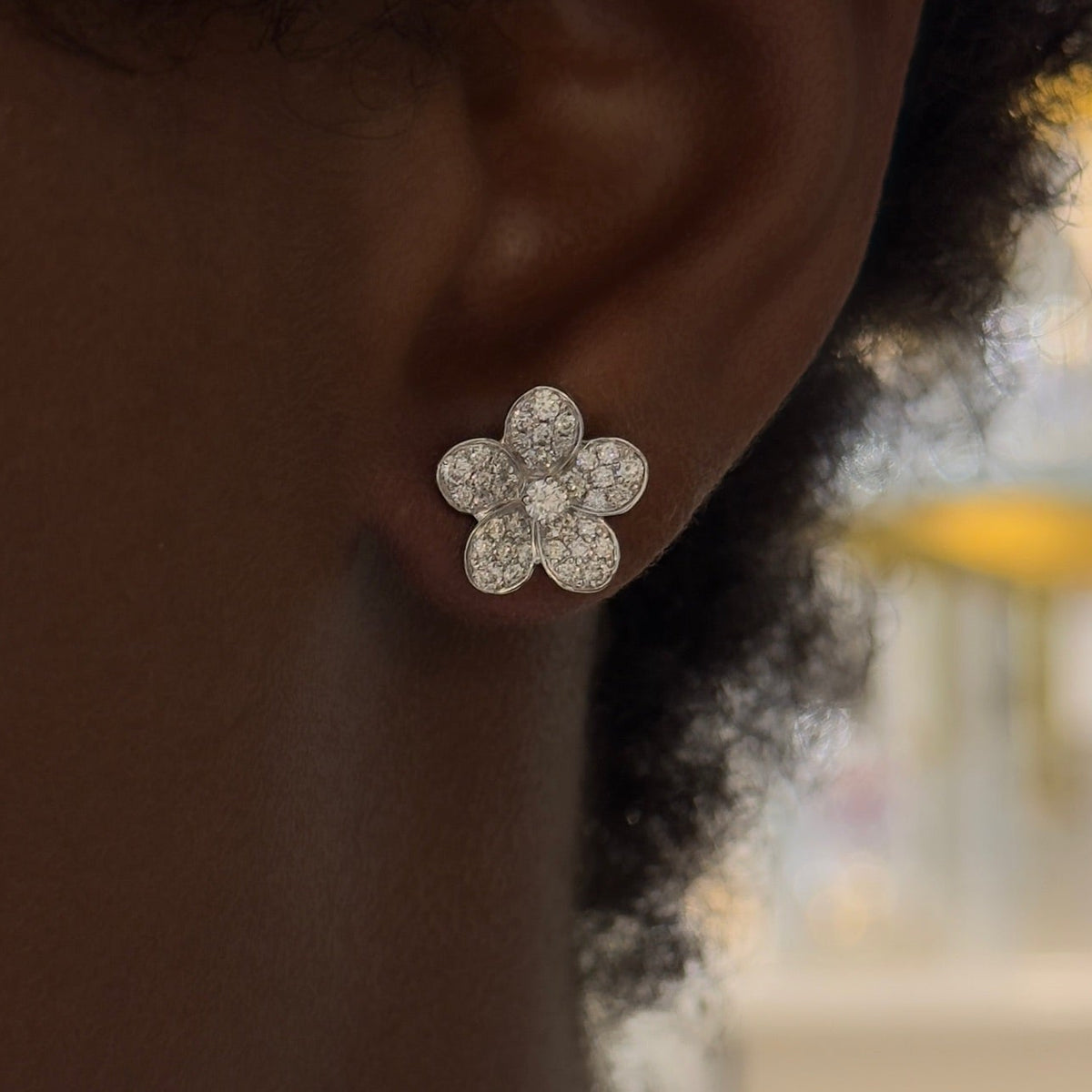 mini magnolia pave earrings
