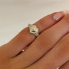 mini signet heart ring diamond