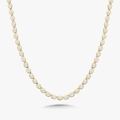 Odessa East to West Oval Bezel Set Tennis Necklace 11.97 ctw & 22.51 ctw