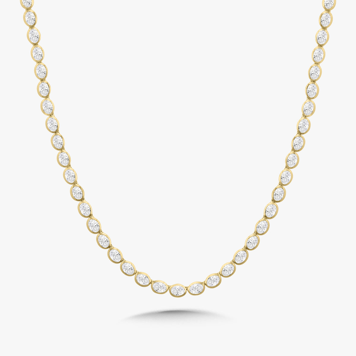 Odessa East to West Oval Bezel Set Tennis Necklace 11.97 ctw & 22.51 ctw