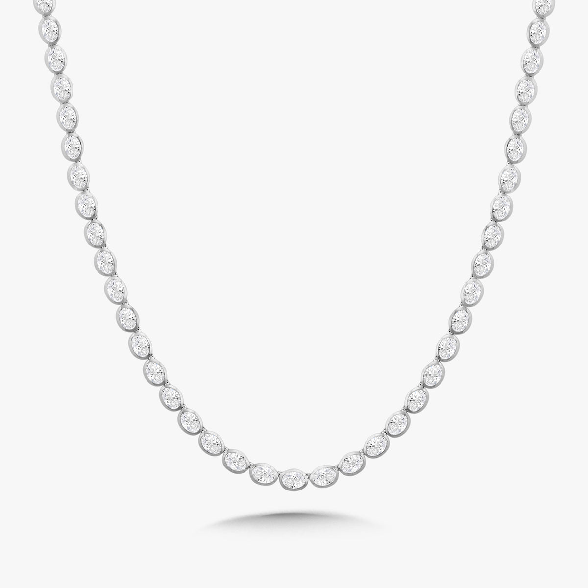Odessa East to West Oval Bezel Set Tennis Necklace 11.97 ctw & 22.51 ctw