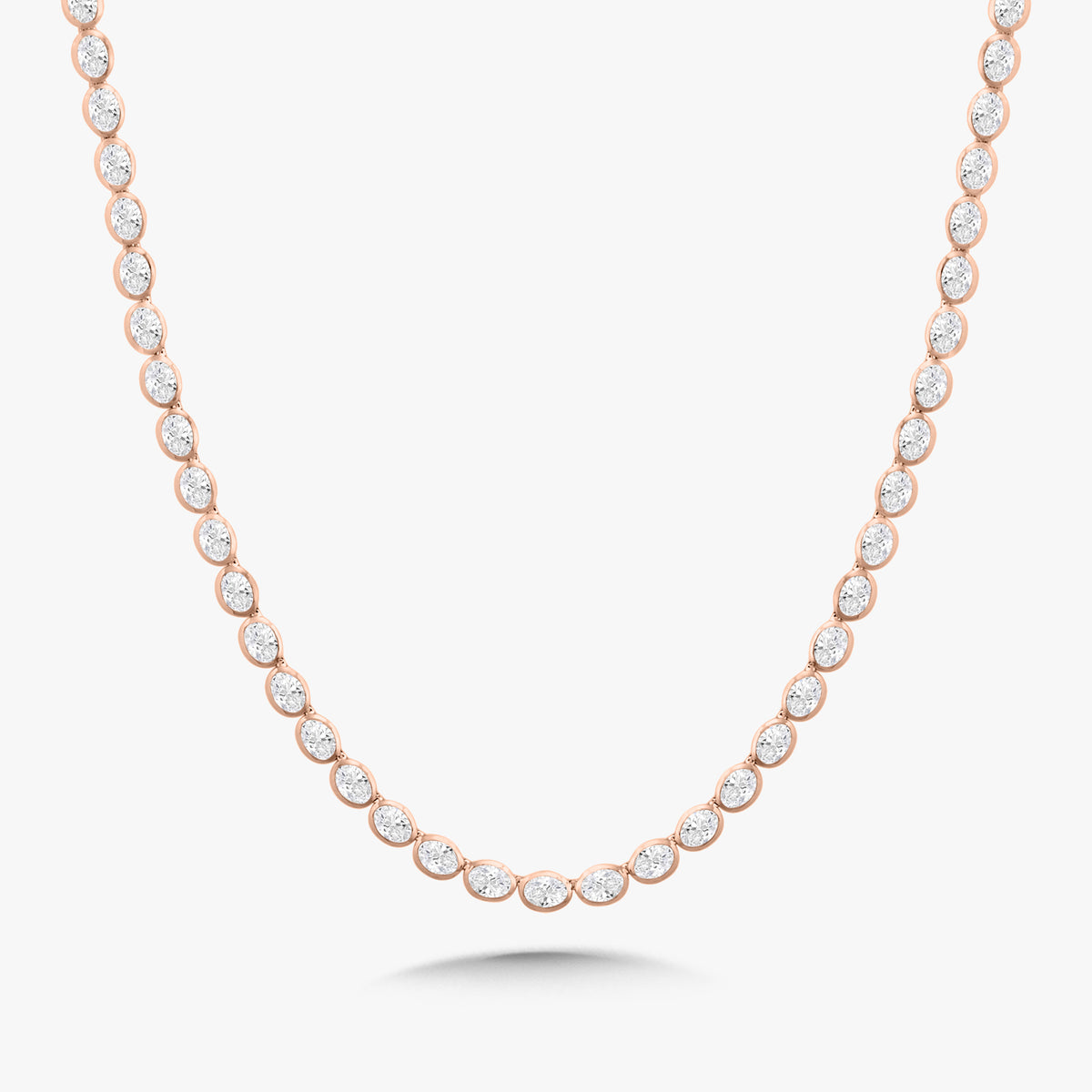 Odessa East to West Oval Bezel Set Tennis Necklace 11.97 ctw & 22.51 ctw