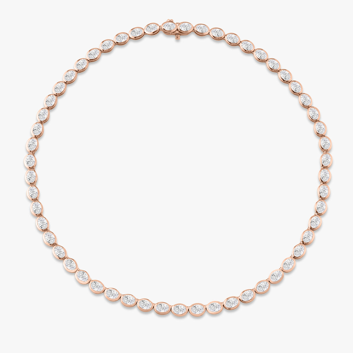 Odessa East to West Oval Bezel Set Tennis Necklace 11.97 ctw & 22.51 ctw