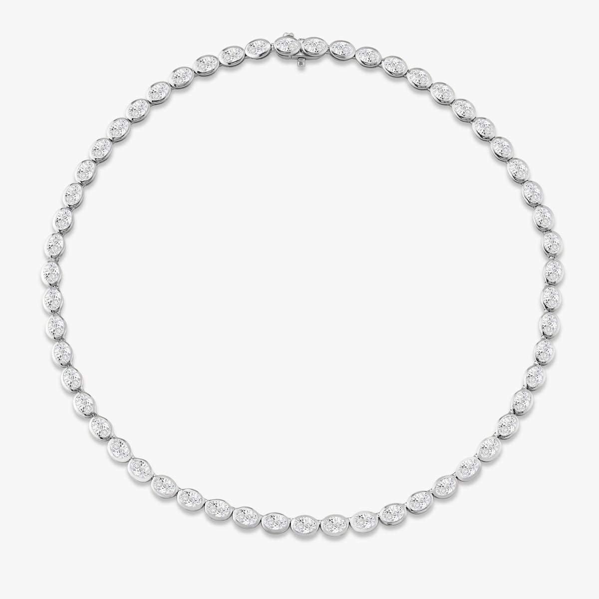 Odessa East to West Oval Bezel Set Tennis Necklace 11.97 ctw & 22.51 ctw