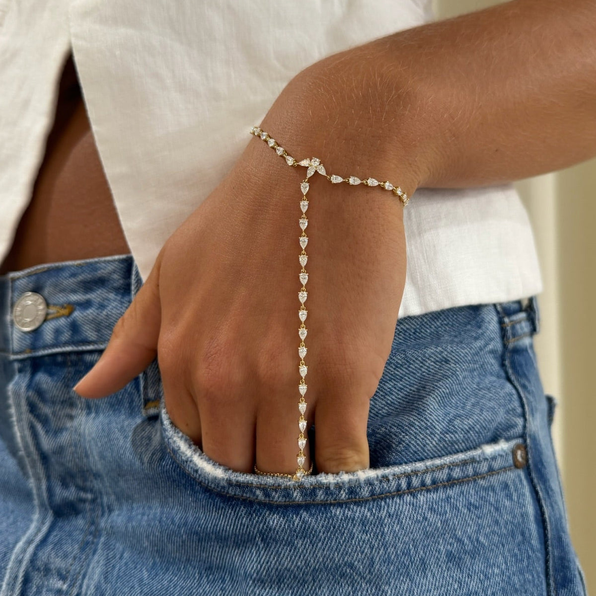 paulina pear hand chain