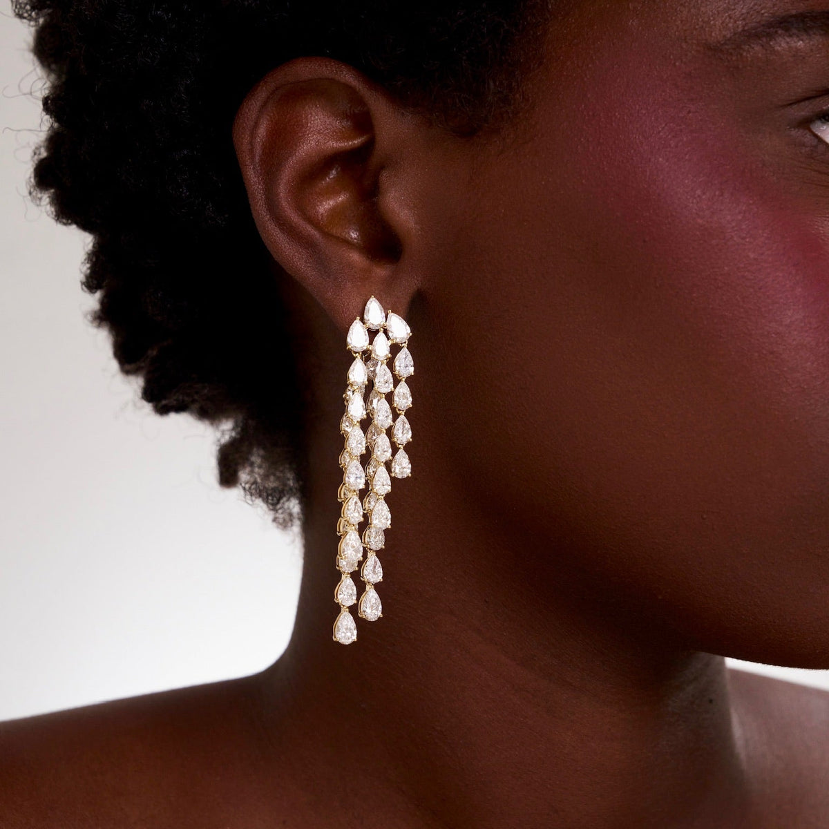 pear dangle backs paired with pear dangle earrings