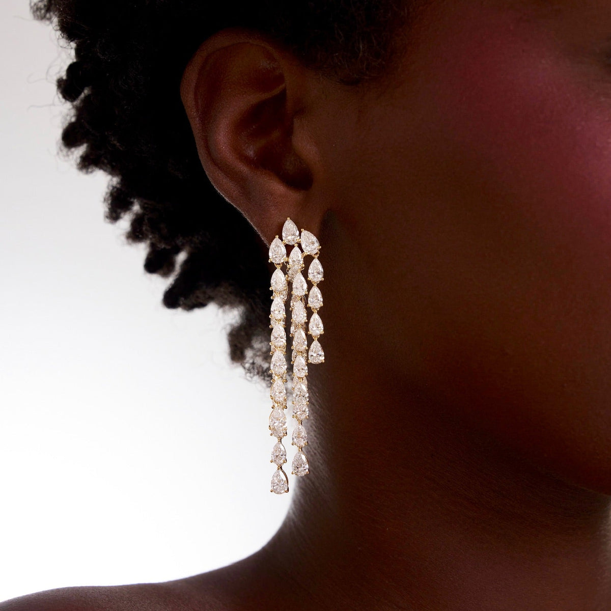 pear diamond dangle earrings