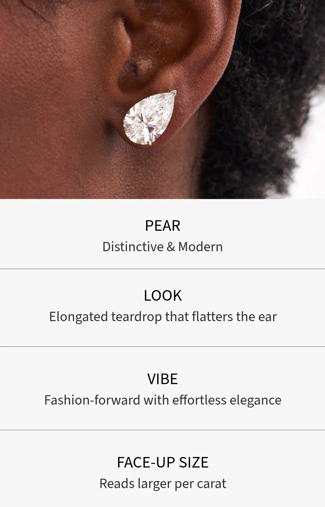 Lab Grown Pear Cut Diamond Studs