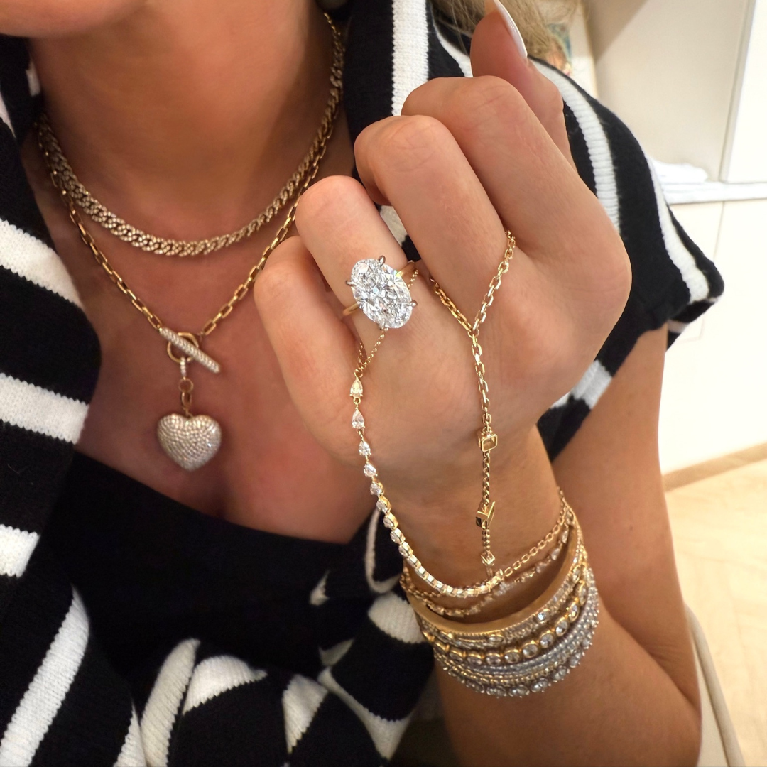 Paulina Pear Shape Diamond Hand Chain 3.75 ctw
