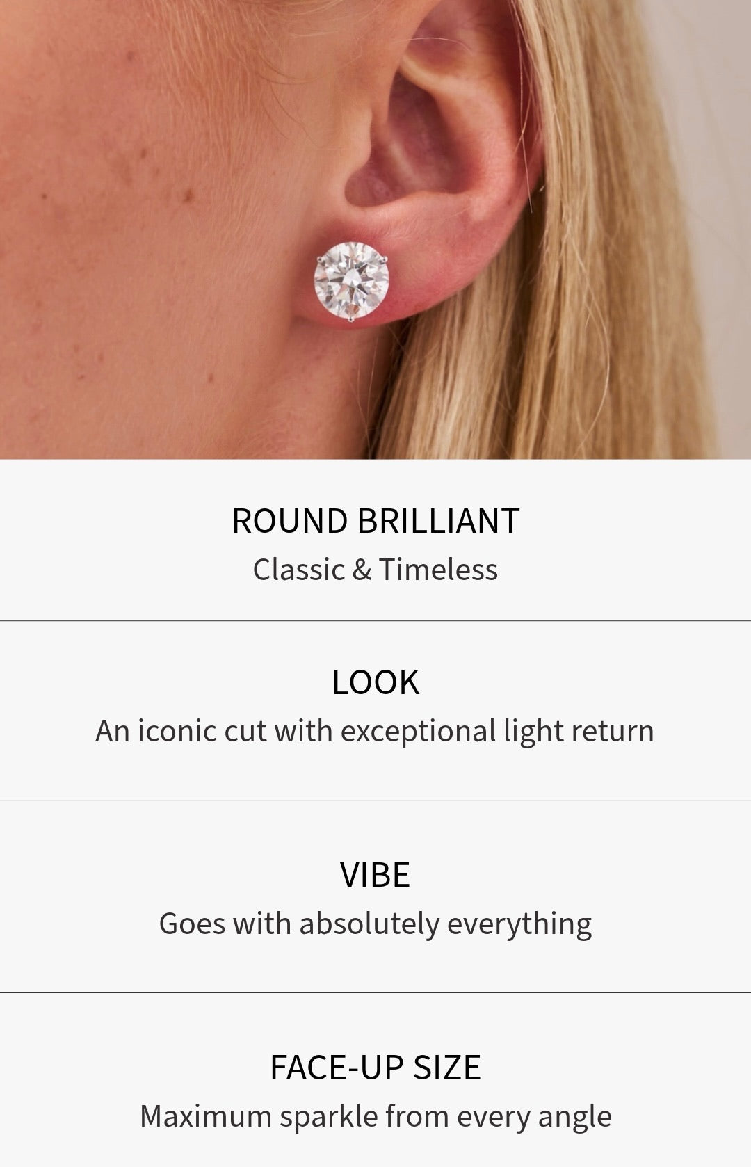 Lab Grown Round Brilliant Cut Diamond Studs