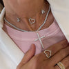 Charlie Cloud®  heart charm, bubble letter charms gracie cross little posie Charlie Cloud®  heart ring, 1.55 mm paperclip chain, Amanza Fluted Diamond Eternity Band