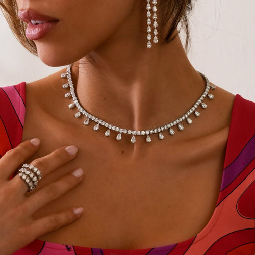 Drops of Jupiter Pear Drop Tennis Necklace 33 ctw