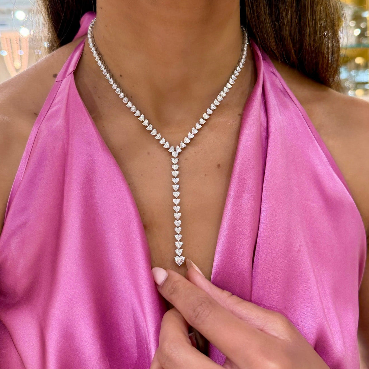Mayfair Diamond Heart Lariat Necklace 29 ctw