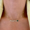 miami handwritten custom diamon name necklace