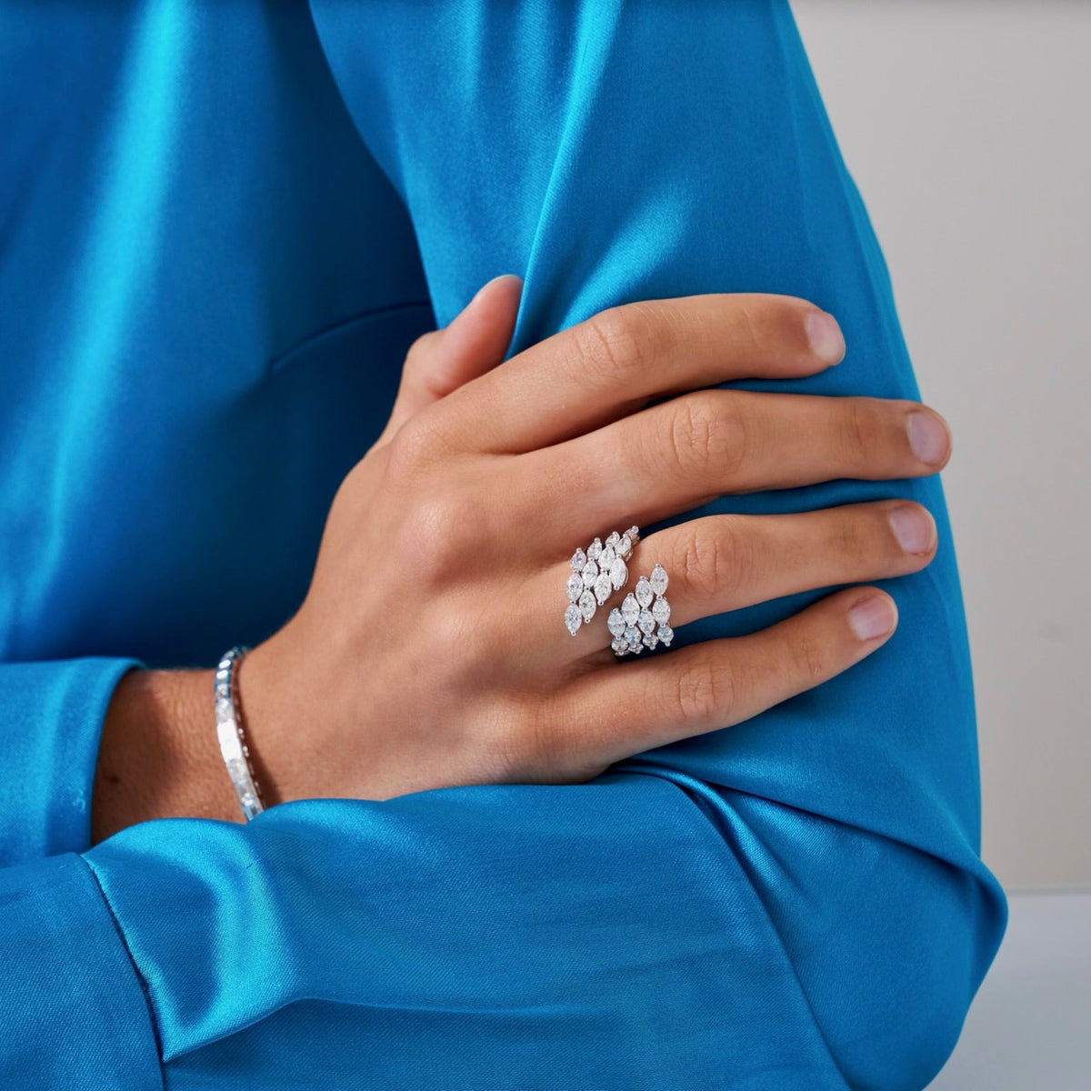 Marea Marquise Four Row Crossover Ring 4.83 ctw