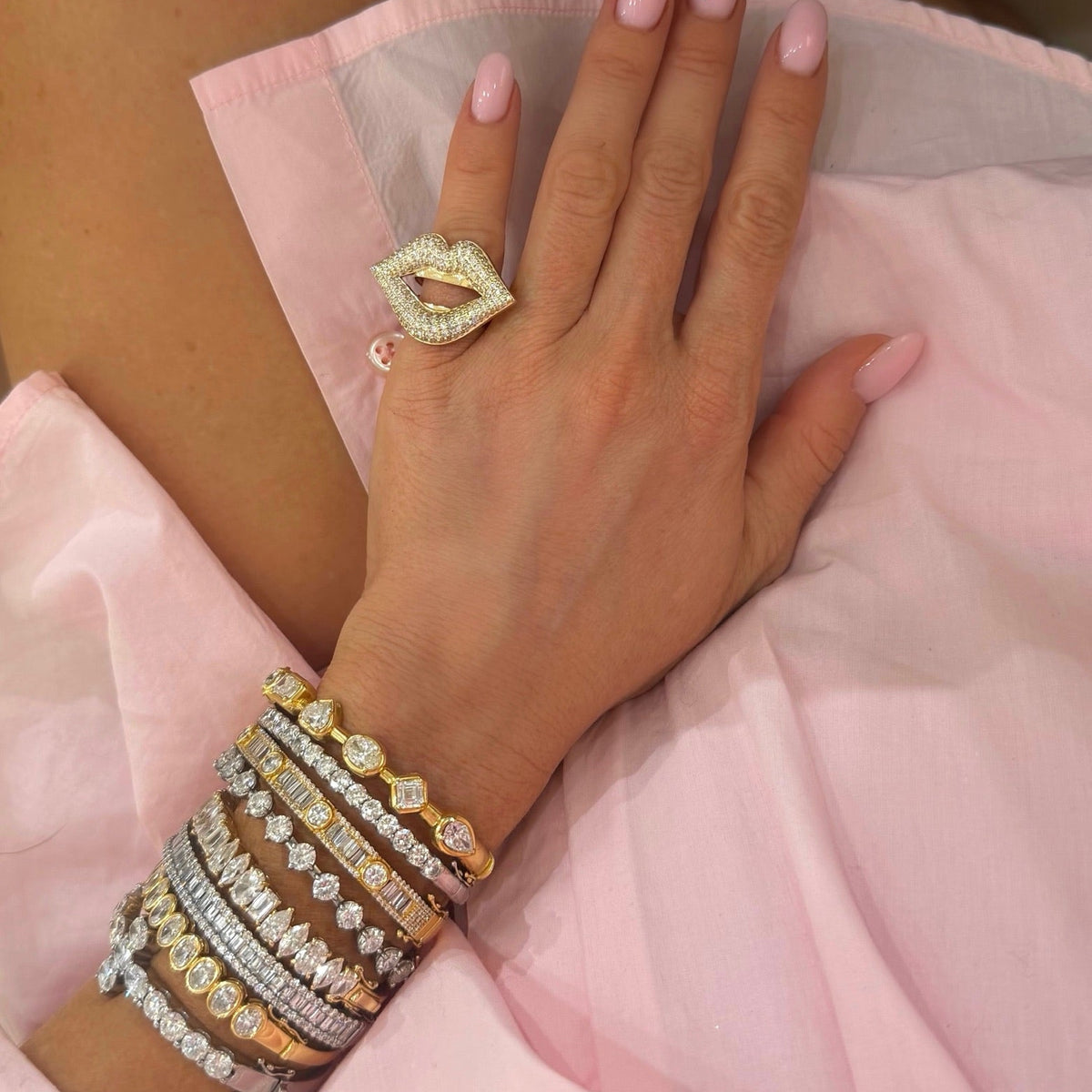 taylynn lip ring worn on pinky ring 