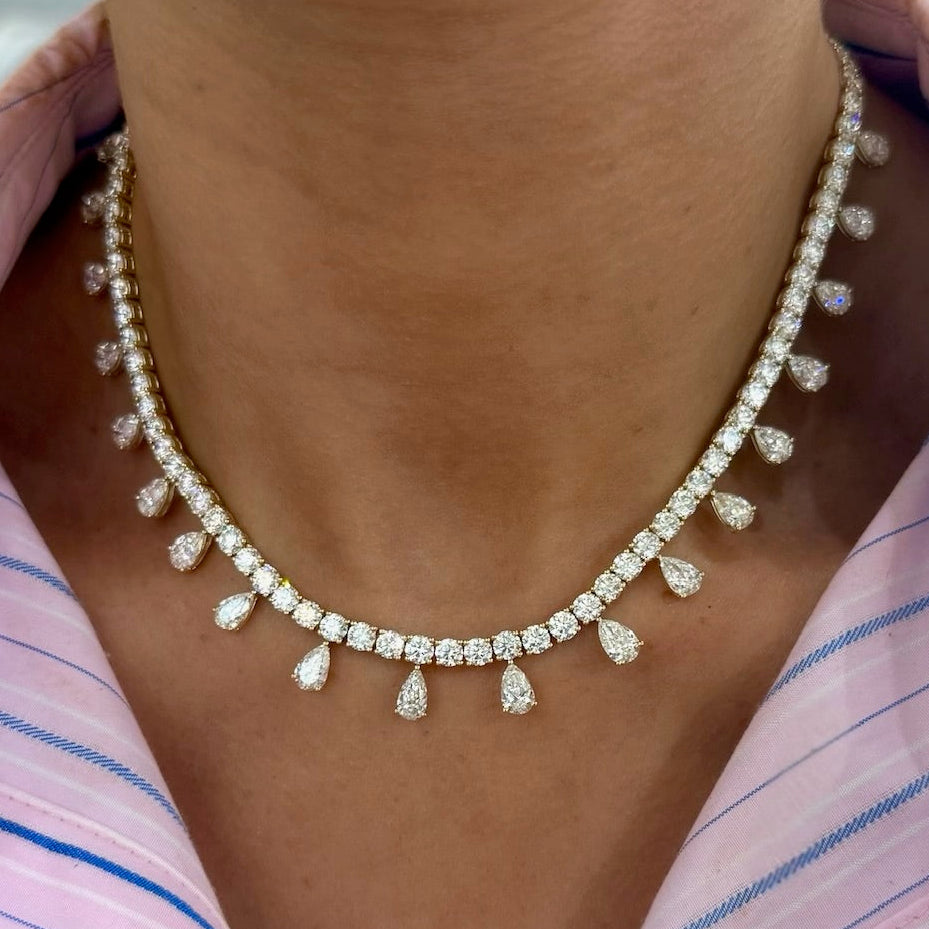 Drops of Jupiter Pear Drop Tennis Necklace 33 ctw