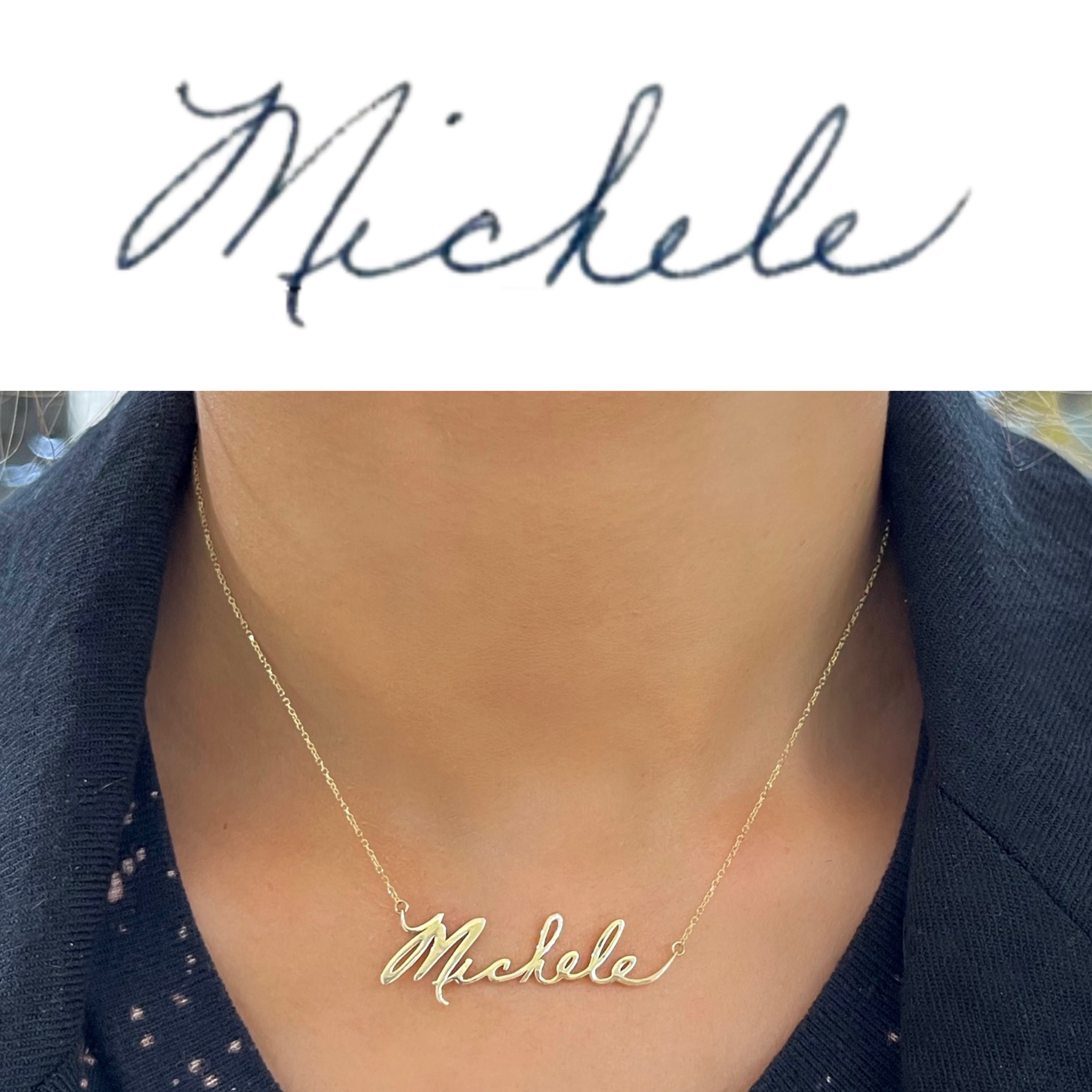 Actual Signature Necklace with Birthstone in Sterling Silver, Custom –  Ashley Lozano Jewelry