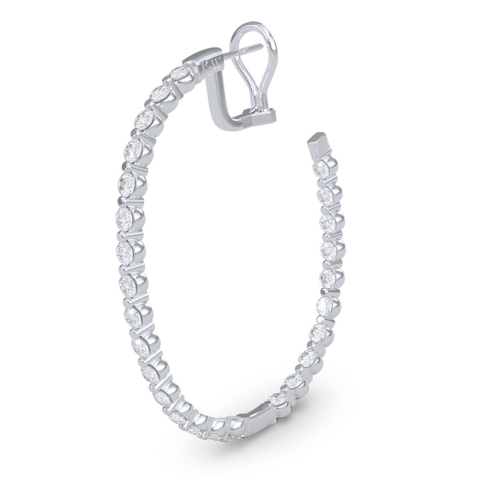 Midi Charlie Cloud® Diamond Hoop Earrings 6.24 ctw