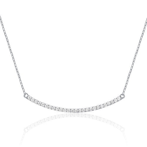 Mila Dainty Curved Diamond Bar Necklace