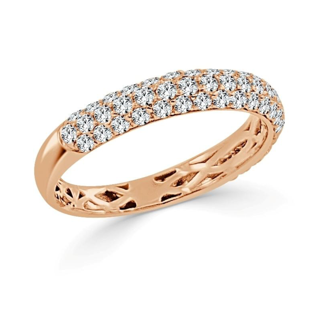 Adalyn Pave Diamond Band Rose Gold