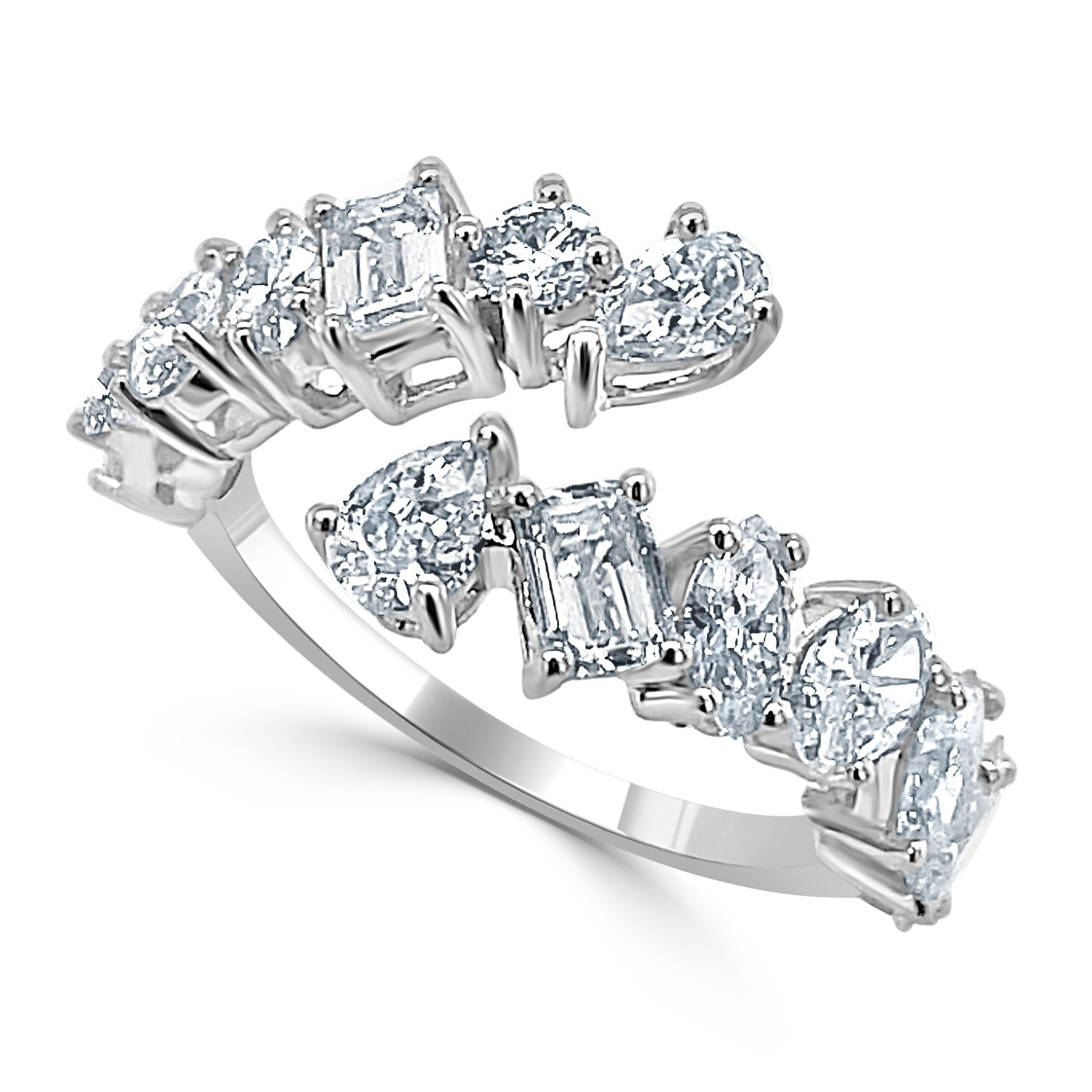 Anastasia Multi Mixed Shape Crossover Diamond Ring – RWFJ