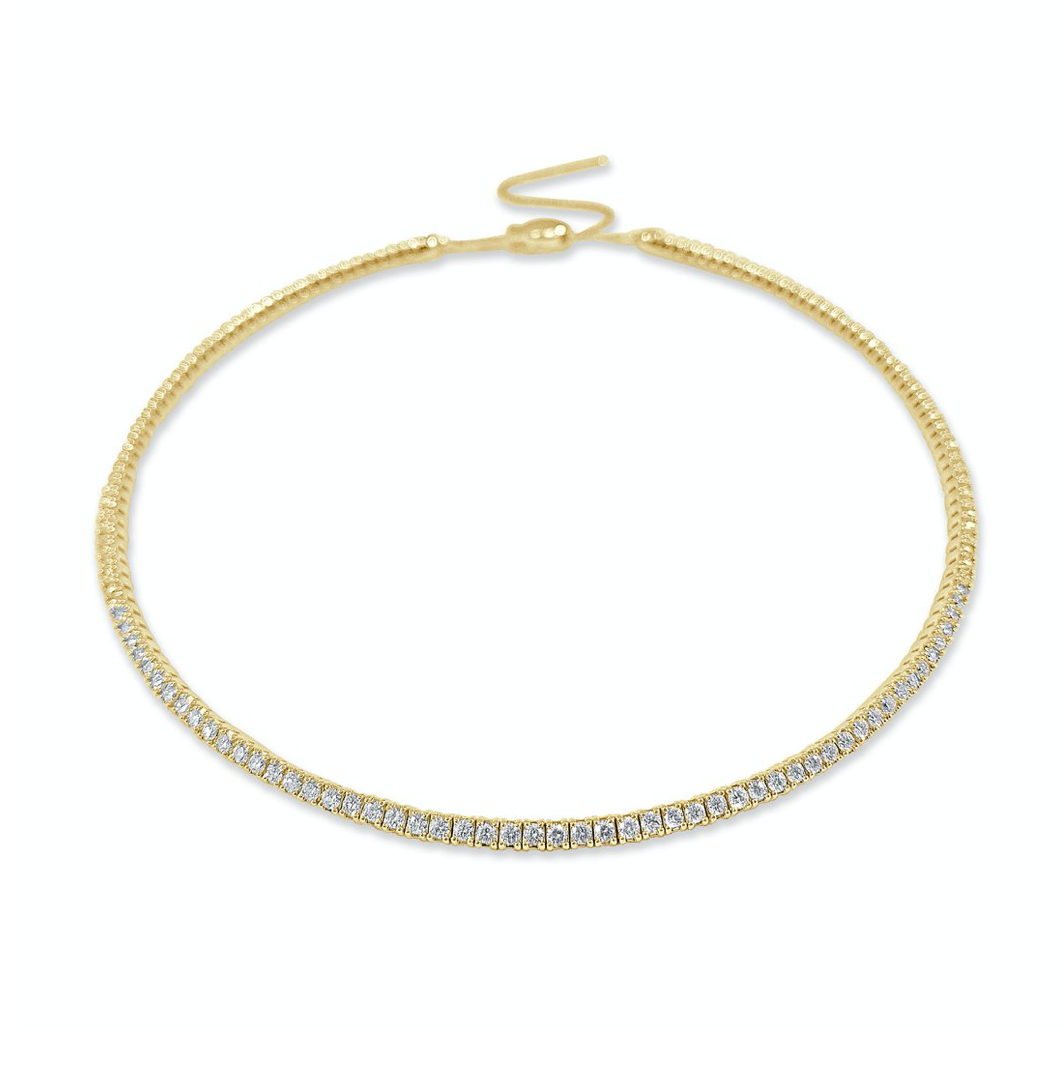 Handcuff Link Choker Necklace Yellow Gold