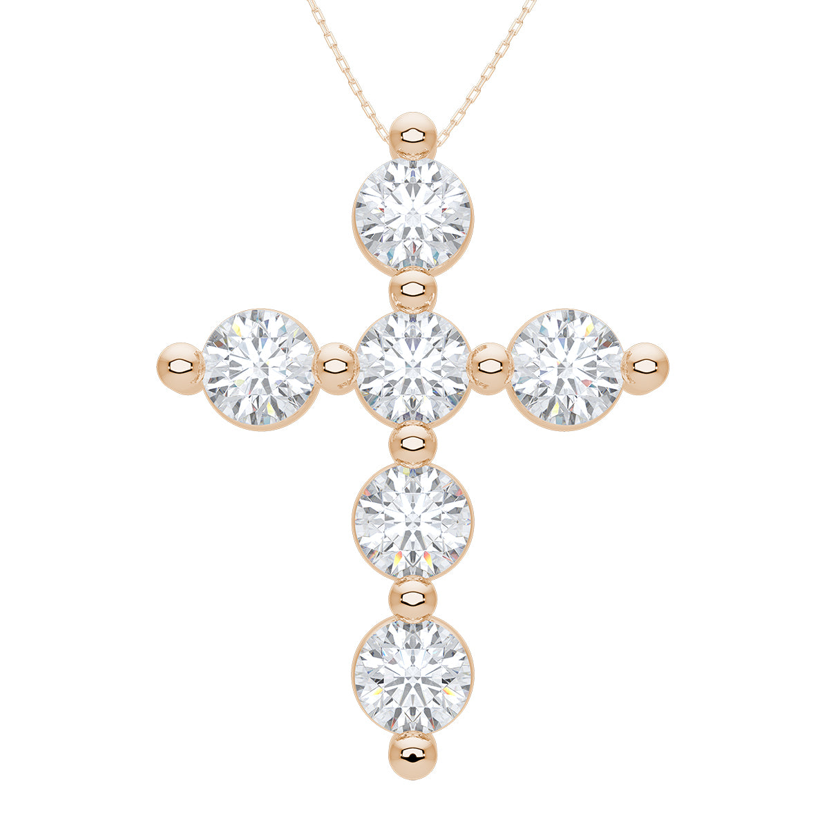 Mamas Charlie Cloud® Floating Diamond Cross Necklace 2.46 ctw
