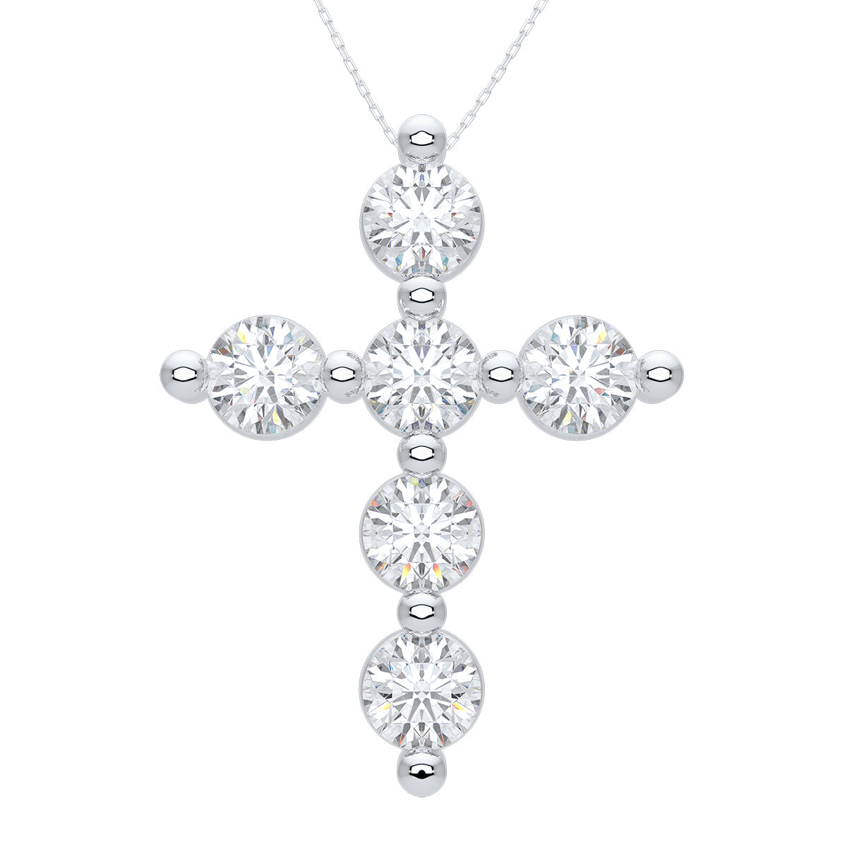 Mamas Charlie Cloud® Floating Diamond Cross Necklace 2.46 ctw