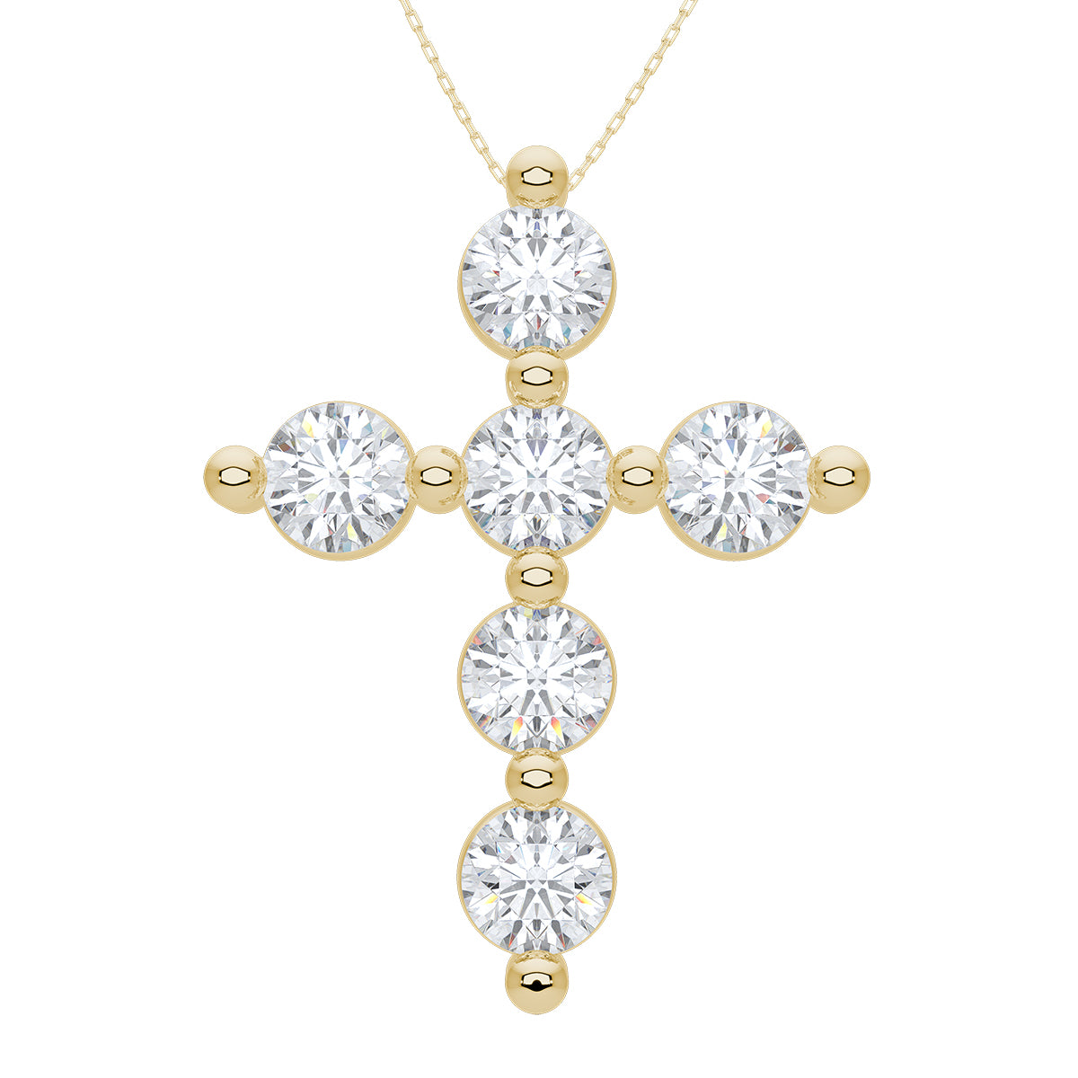 Mamas Charlie Cloud® Floating Diamond Cross Necklace 2.46 ctw