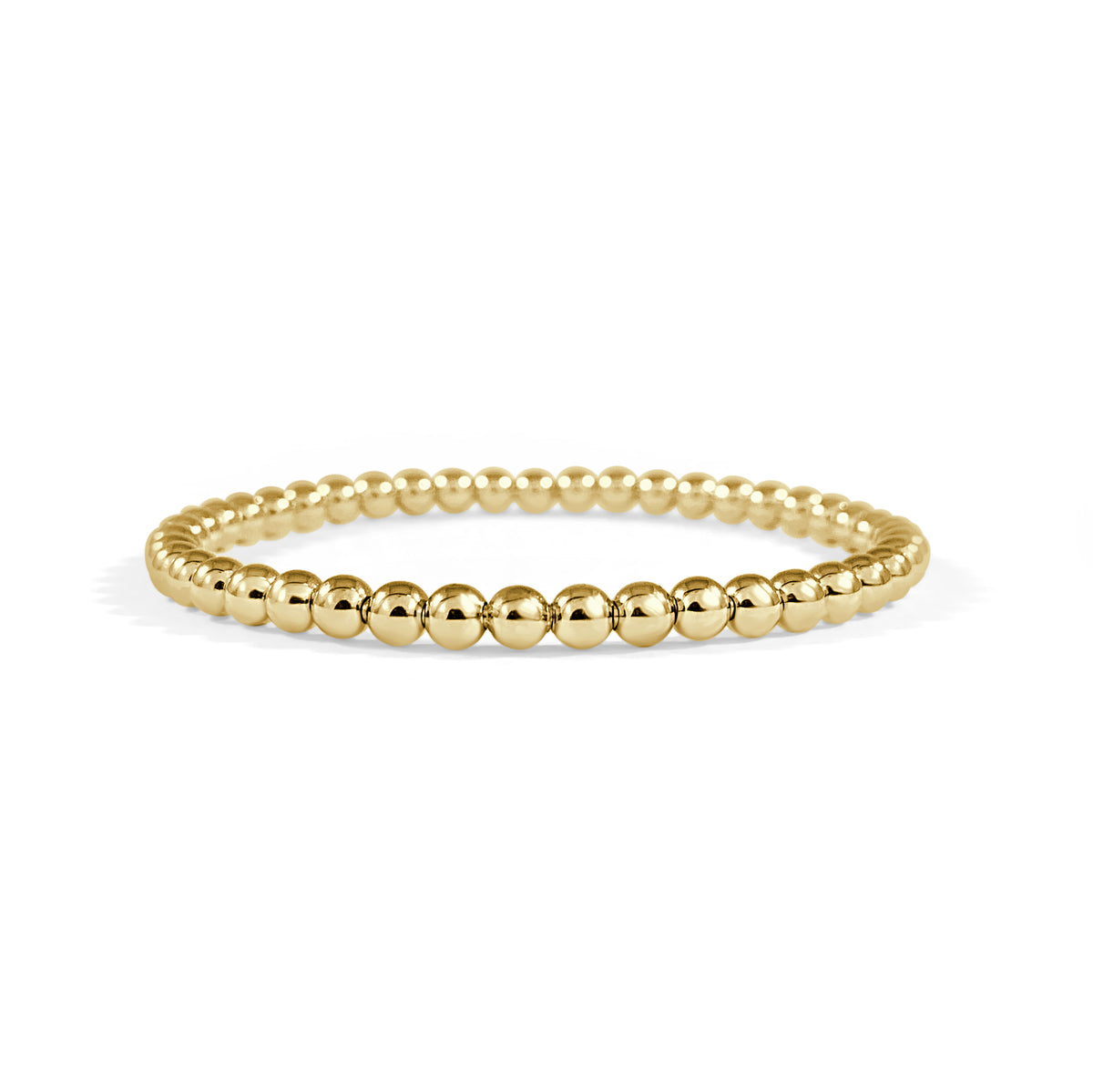 Blaire Beaded Stretch Bracelet (4mm) Yellow Gold
