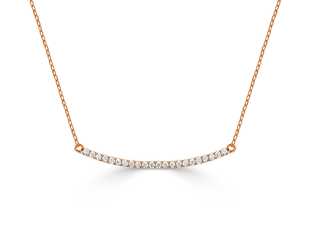 Mila Dainty Curved Diamond Bar Necklace