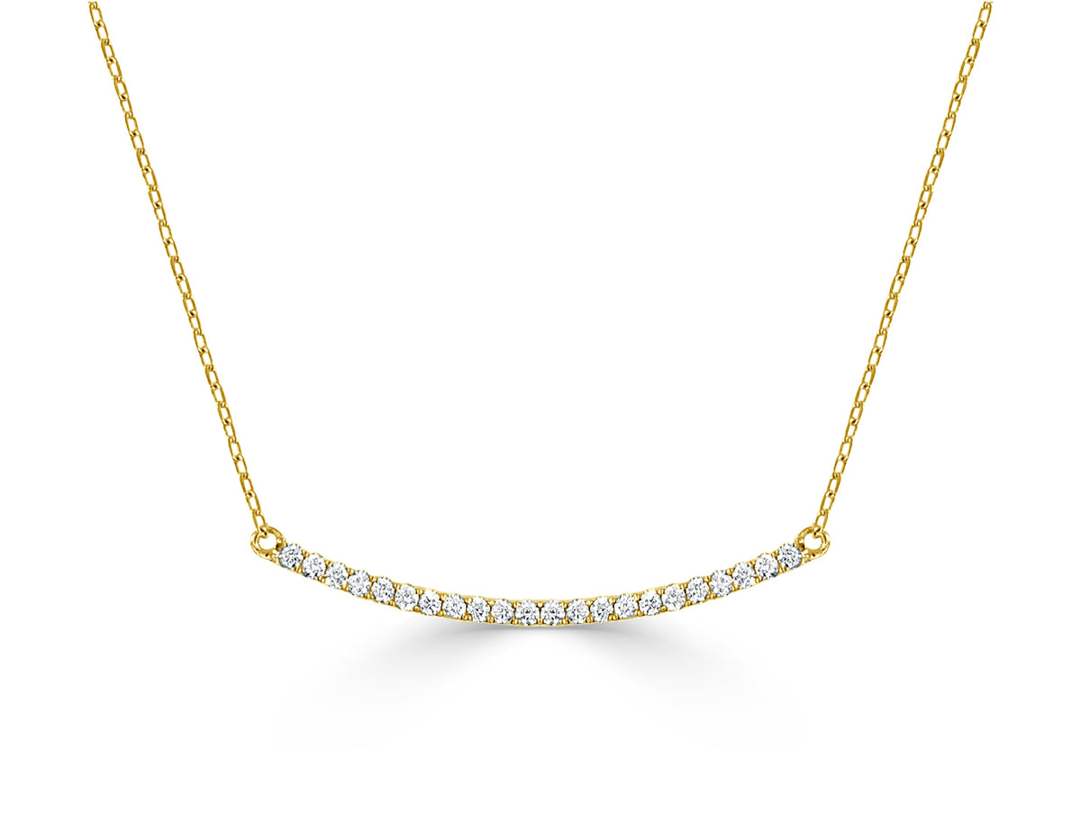Mila Dainty Curved Diamond Bar Necklace