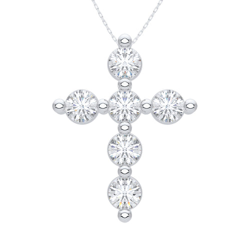 Charlie Cloud® Floating Diamond Cross Necklace 1.44 ctw
